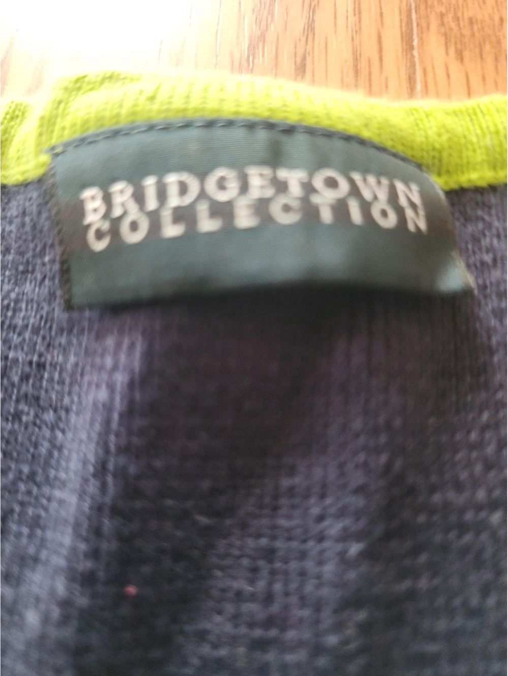 Vintage Bridgetown Collection Knit Sweater Vest Navy Blue Lime Green Trim Tank - Picture 4 of 8